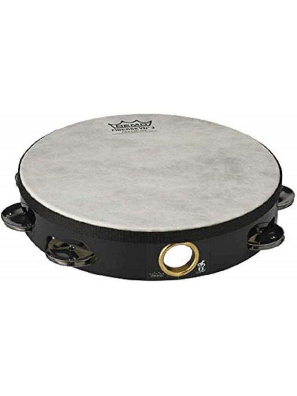 8" Black Fiberskyn Tambourine - Lightweight, Durable, Perfect for Musicians